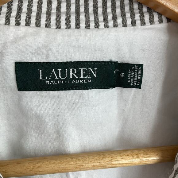 Ralph Lauren Striped Cotton Blazer Jacket Seersucker XL Size 16 Stretch - Picture 5 of 12